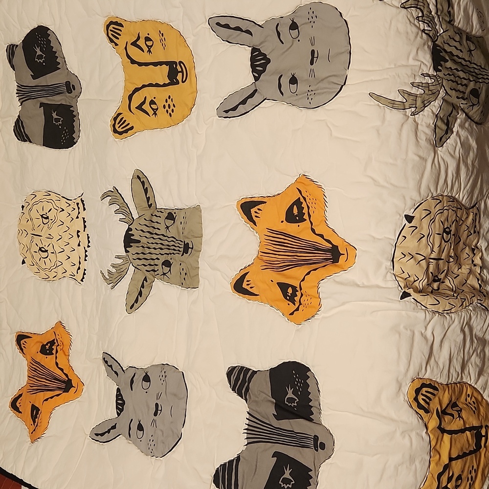 Roxy Marj Crate & Barrel Kids Woodland Animal Baby Crib Quilt - Picture 7 of 8